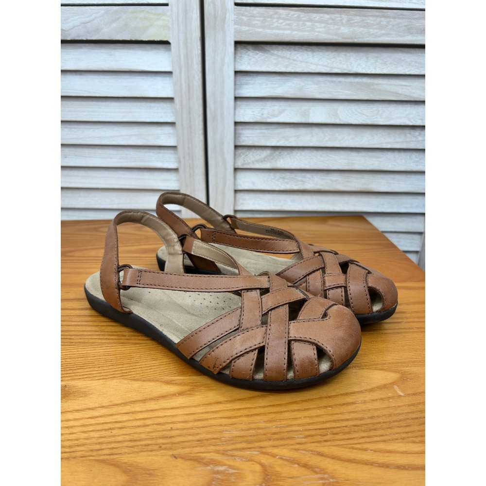 Earth Origins Nellie Sandals 9M Brown Women Comfort Huarache Fishermen